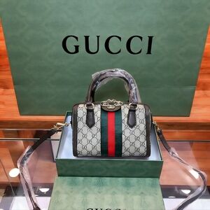 <AUTHENTIC>Gucci Ophidia Mini Boston Bag in Brown